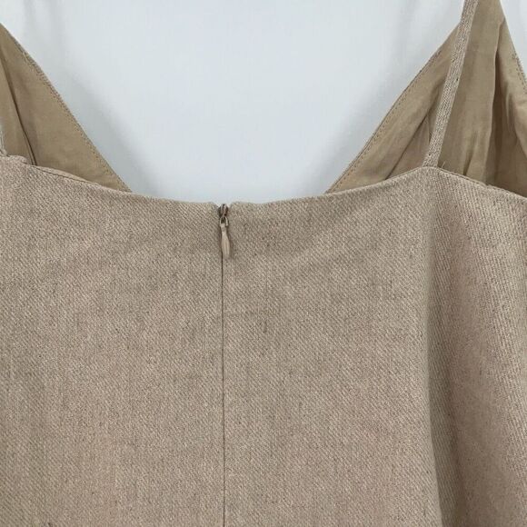 Zara Viral Blogger Favorite Linen Blend Embellished Spaghetti Strap V-Neck Mini - Picture 9 of 13